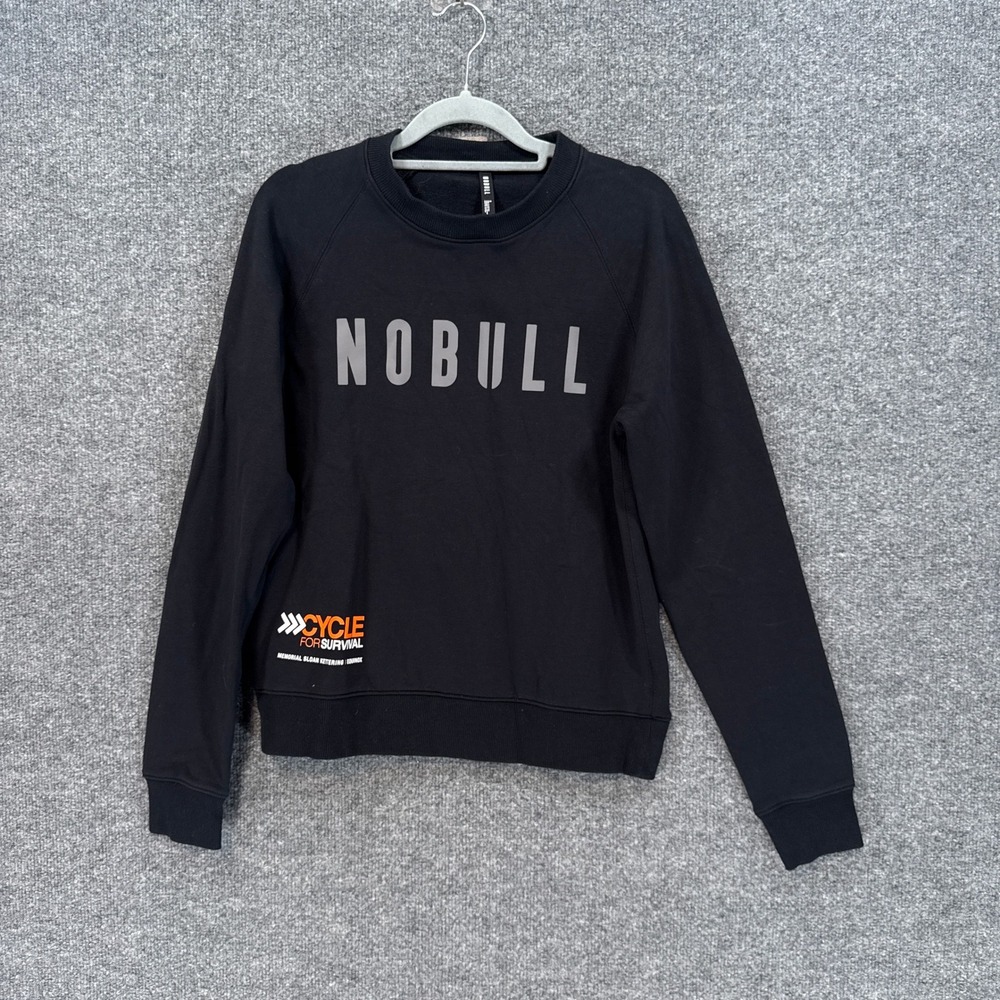 NOBULL Sweatshirt Womens Small Black Cycle For Survival Pullover Activewear